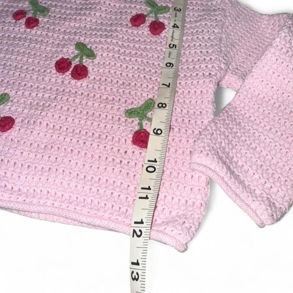 ADORABLE PINK W/CHERRIES KNIT SWEATER BY ZARA GIRLS 2T - Picture 5 of 6